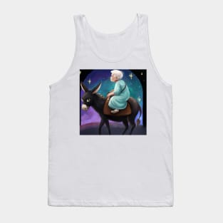 Elderly Woman Riding a Donkey Tank Top